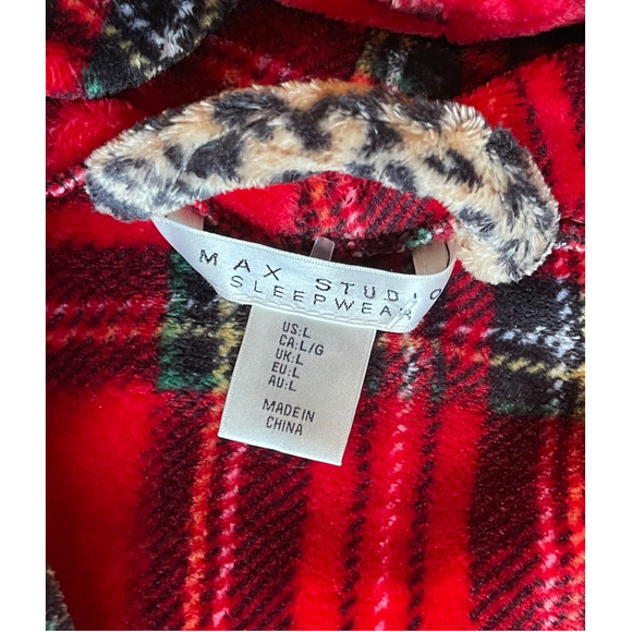 Max Studio L Leopard Hooded Robe - Picture 6 of 6